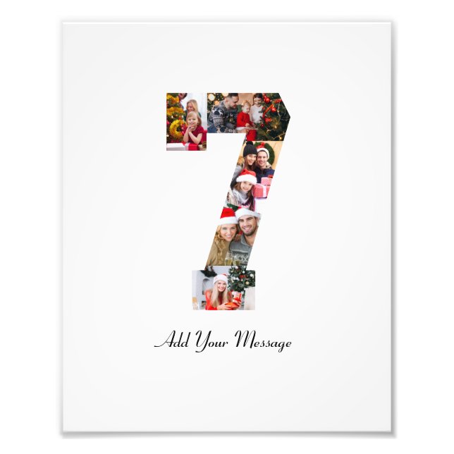 Colagem de Fotos Número 7 Preto e Branco (Frente)