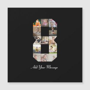 Colagem de Fotos Número 8 Preto e Branco