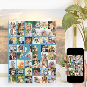 Colagem de fotos para cartão de aniversário grande
