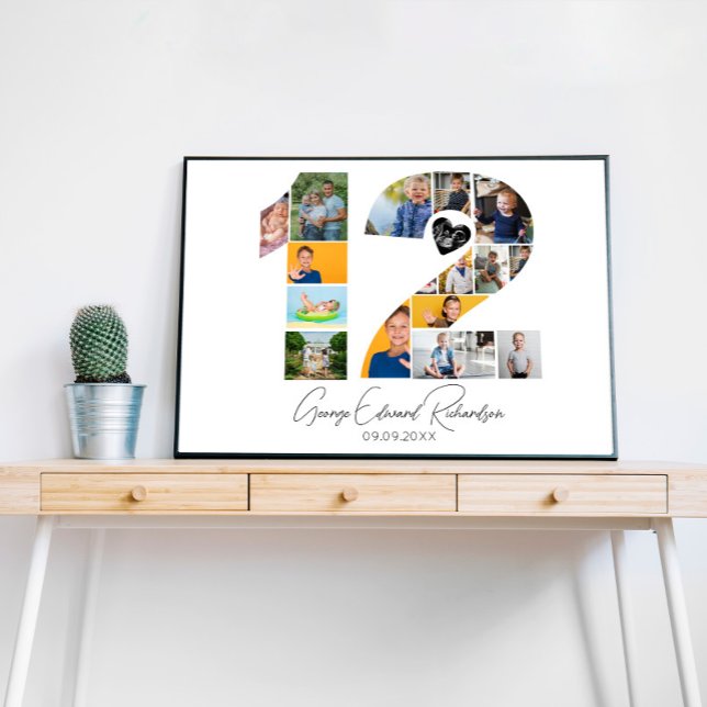 Colagem de Fotos para Poster de Aniversário de 12  (Criador carregado)