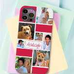 Colagem de Fotos Personalizada do Bloco de Cores 7<br><div class="desc">Crie a sua própria capa de telefone personalizada de fotocélula a cores personalizada com um design de bloco de cores nas suas opções de cores (mostrada em cor magenta rosa cor-de-rosa), 7 imagens e o seu nome, monograma ou outro texto na sua escolha de estilos de fonte e cor (mostrados...</div>