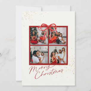 Colagem de Fotos Presente de Natal Cartão Arco Ver