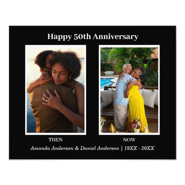 Colagem de Fotos Preto e Branco 2 Aniversário (Frente)