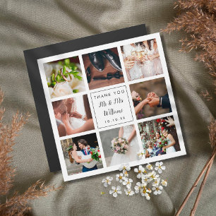 Colagem de Fotos Simples para Casamento Agradecime
