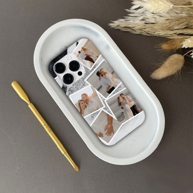 Colagem de Fotos Sparkly Iphone 14 Case (Criador carregado)