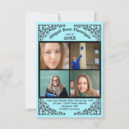 Colagem de Fotos Teal Renda - Anúncio de Graduaçã