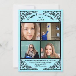 Colagem de Fotos Teal Renda - Anúncio de Graduação