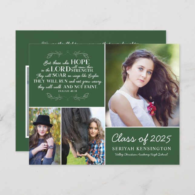 Colagem de Fotos Versa de Bíblia de Graduação Verd (Frente/Verso)