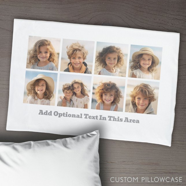 Colagem de Grade de Foto Mínima Moderna - Branco (Create Your Own Photo Collage Pillowcase)