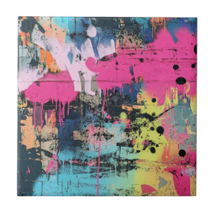 Colagem de Grafite Urbana com Cores Intensas Pint