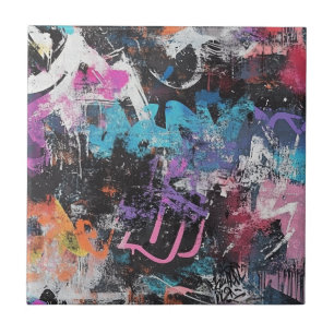 Colagem de Grafite Urbana com Cores Intensas Pintu