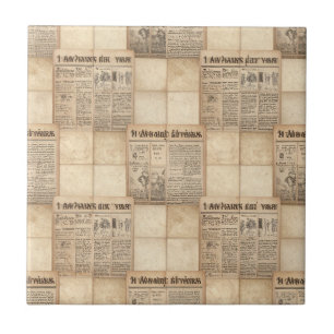 Colagem de Jornal Antigo Sépia Impressão Vintage