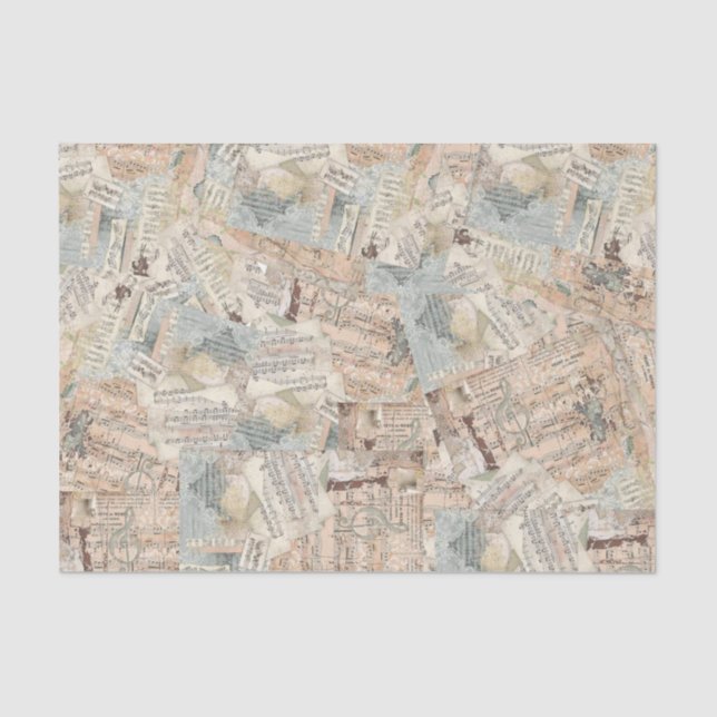 Colagem de Papel Tecido ou Decodificado de Folhas  (Frente )