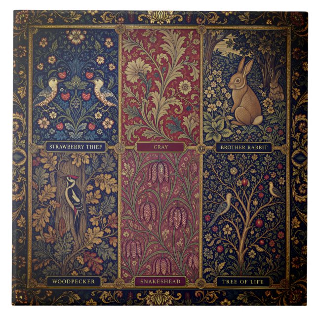 Colagem de Patchwork Grandioso de William Morris (Frente)