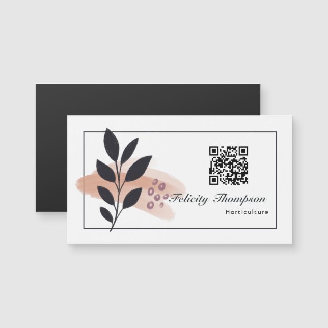 Colagem de pinceladas modernas código QR empresari (Frente/Verso)