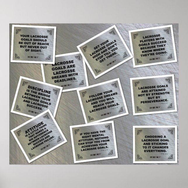 Colagem de Poster de Lacrosse com 10 aspas (Frente)