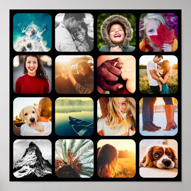 Colagem de Poster de Modelo de 16 Foto Grid Wall (Frente)