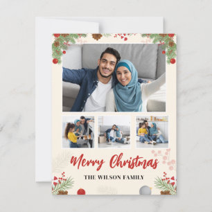 Colagem de Quatro Fotos de Natal Desenhado à Mão