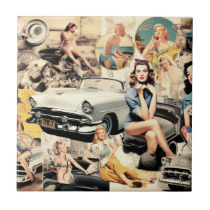 Colagem de Raparigas Retro 1950S
