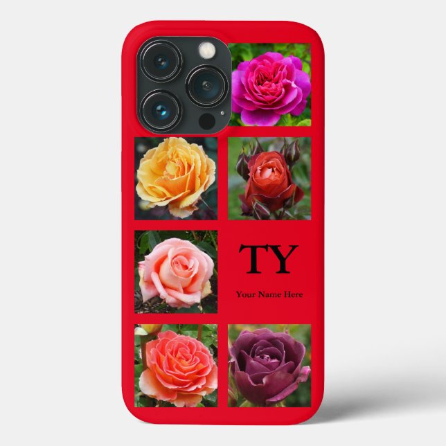 Colagem de rosas nº 1 Caso Red iPhone 13 Pro (Verso)