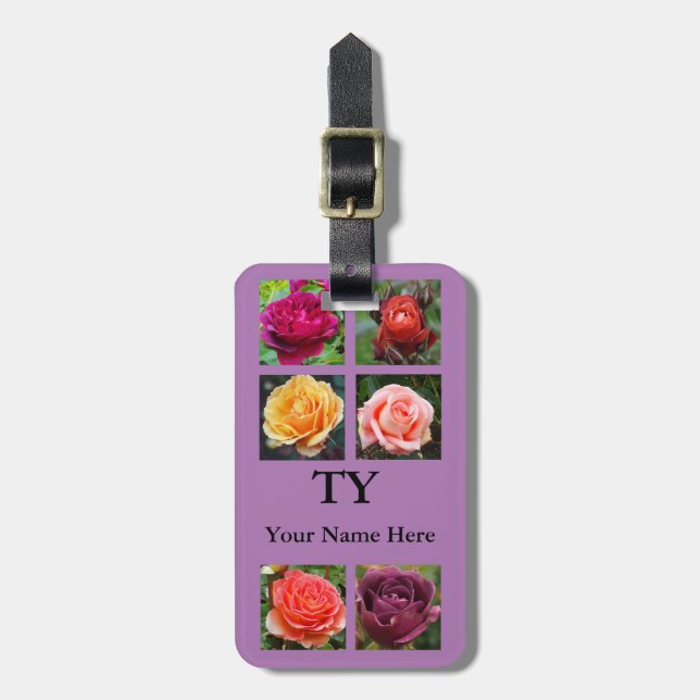 Colagem de rosas nº 1 Etiqueta de bagagem (Frente Vertical)