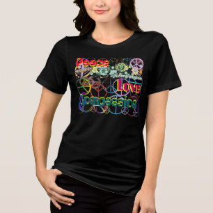 Colagem de Sinais de Paz de Compaixão de Paz Retro