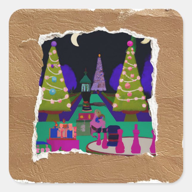 Colagem do adesivo da árvore de Natal (Frente)