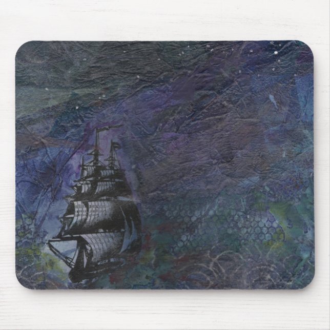 Colagem escura Mousepad do navio do céu (Frente)