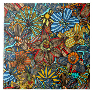 Colagem floral de flores coloridas