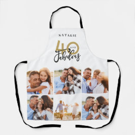 Colagem fotográfica branca e aniversário de 40 ano