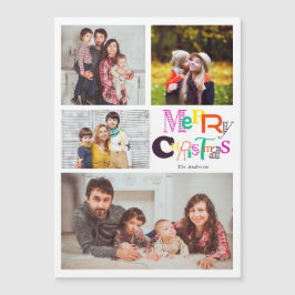 colagem fotográfica de natal brilhante tipografia