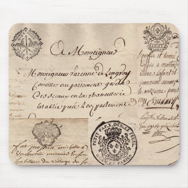 Colagem francesa velha Mousepad do original (Frente)