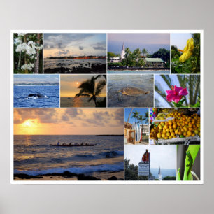 Colagem Kailua-Kona Hawaii 20 x 16 Poster