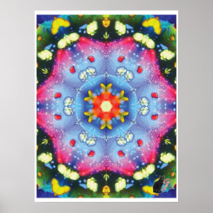 Colagem Kinetica Halogênica Caleidoscópio Poster