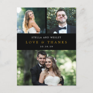 Colagem Limpa COR EDITÁVEL Obrigado Cartão Postal