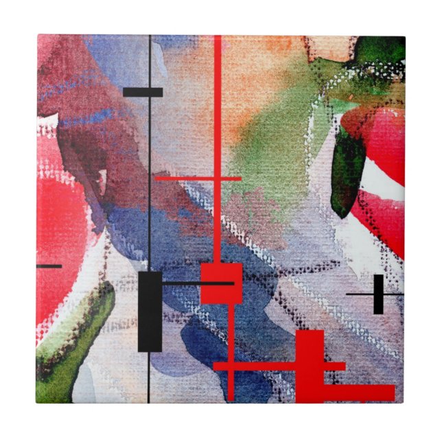 colagem, meios mistos e aguarela da arte abstracta (Frente)