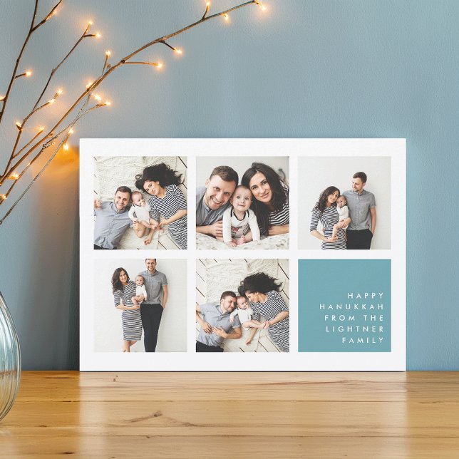 Colagem Moderna | Cartão com fotos de Hanukkah (Criador carregado)