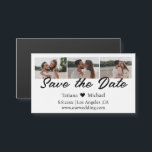 colagem moderna de 3 fotos, salvar o ímã chic data<br><div class="desc">elegante colagem de três fotos,  salve o ímã chic date</div>