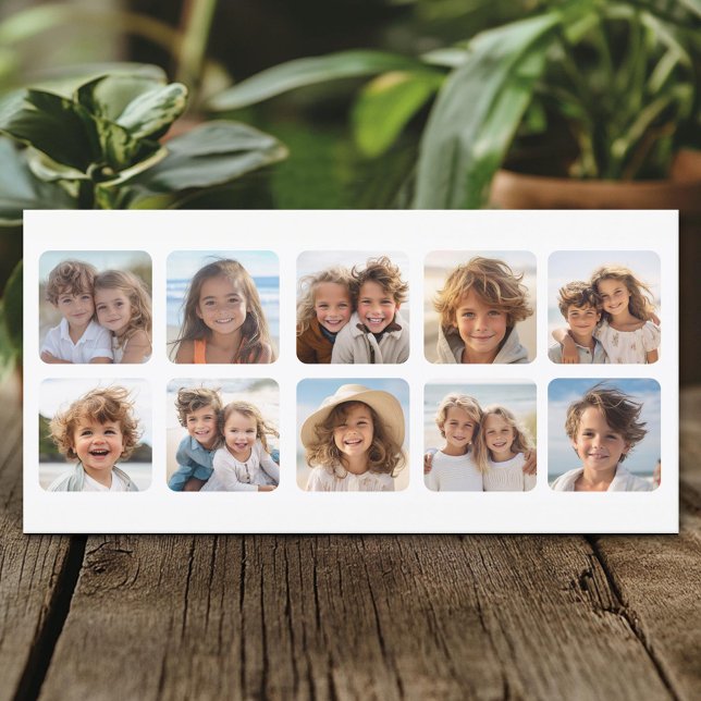 Colagem personalizada de 10 fotos com quadros arre (Create A Personal Holiday Photo Card)
