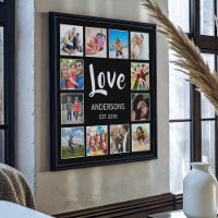 Colagem Personalizada de Fotos da Família em Preto