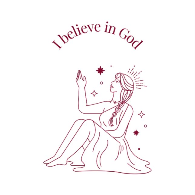 Colagem Positiva do Adesivo de Afirmação (I believe in God)