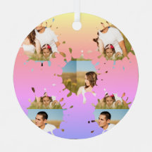 Colagem simples e elegante de fotos em círculo per