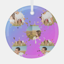 Colagem simples e elegante de fotos em círculo per