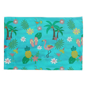 Colagem Tropical 🍍 🌴 caso 🦩 Travesseiro
