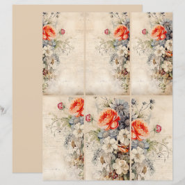 Colagem Vintage de Flores 1b 3 de 4