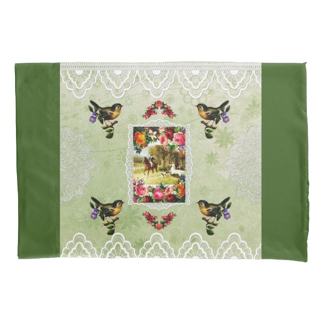 Colagem Vintage Retro com rendas e flores (Frente)