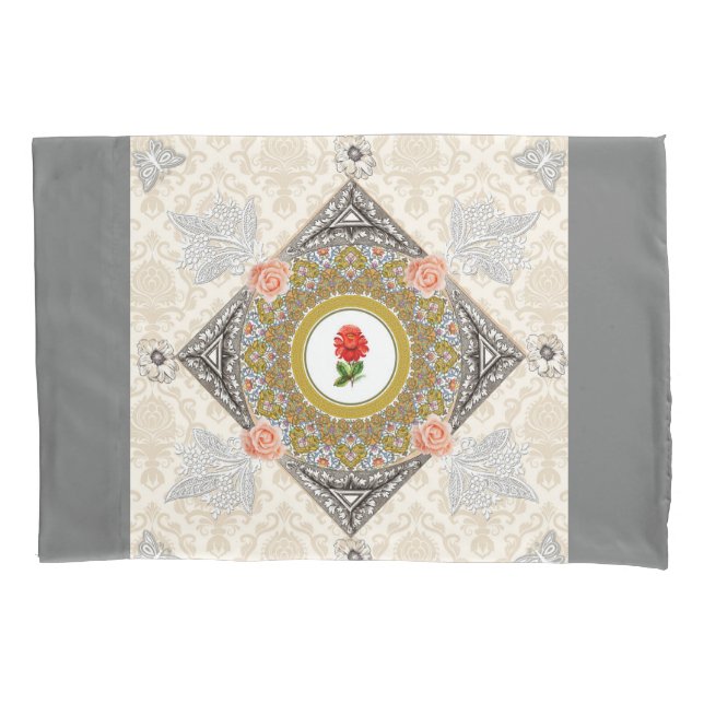 Colagem Vintage Retro com rendas e flores (Frente-Esquerda)