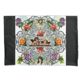 Colagem Vintage Retro com rendas e flores