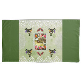 Colagem Vintage Retro com rendas e flores