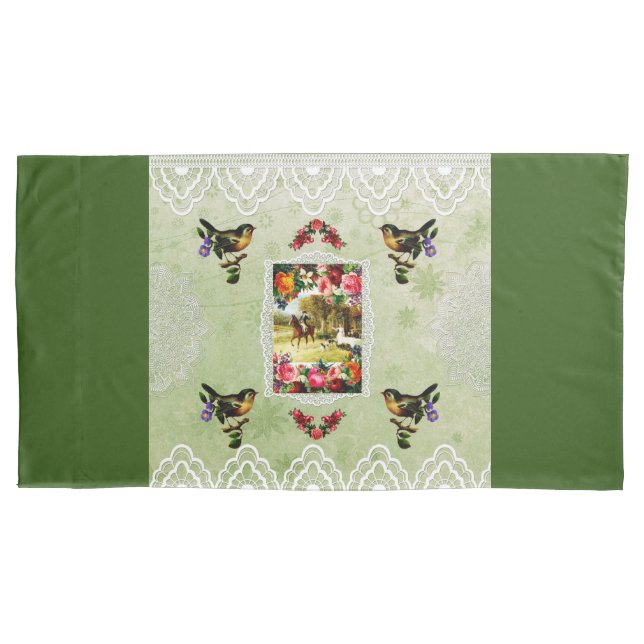 Colagem Vintage Retro com rendas e flores (Frente)